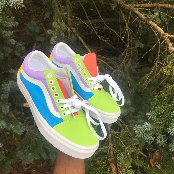 Customized Vans Low Old Skool Multi-Colored Vans - Picture 3 of 3